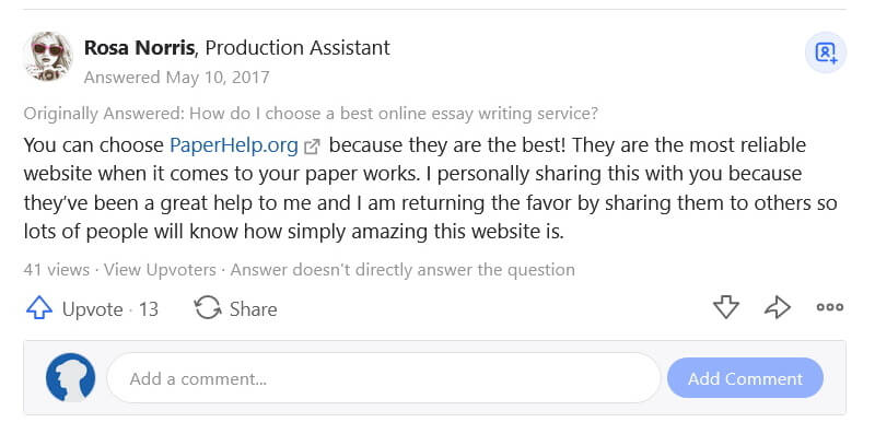 PaperHelp.org reviews on Quora